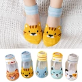 Breathable mesh baby socks with cute animal designs in vibrant colors for summer - Tiger Series / XS(0-2Y)