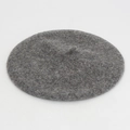Classic dark grey wool beret hat with fuzzy texture for women's winter fashion accessory - M (56-58cm) / Light Gray
