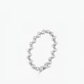 Minimalistischer S925 Sterlingsilber Perlenring mit polierten unregelmäßigen Metallperlen - US Größe 5 / Silber
