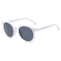 Lunettes de soleil rondes pour enfants, monture blanche et verres foncés - Monture Blanche Verres Gris