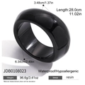 Bracciale in resina nera lucida con anima in acciaio inossidabile dorato largo 3,48cm - Stile Largo Nero Lucido (JDB0108023)