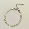 Silbernes 4mm Edelstahl Schlangenkette Armband mit verstellbarem Verschluss - Stil 3 / Silber / Armband