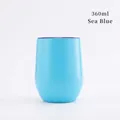360ml vacuum insulated stainless steel wine tumbler egg cup in Deep Sea Blue color - Deep Sea Blue