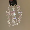 Détail de boucles d'oreilles à pompons colorés avec paillettes et argent S925 - 29# Tige de Boucle d'Oreille en Argent - Multicolore