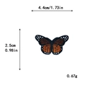 Embroidered orange and black butterfly patch for DIY clothing, 4.4cm width detail view - Small / With Adhesive / Chocolate