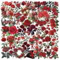 50 pegatinas de rosas rojas vintage de PET impermeable para diario DIY y guitarra - Rosas Rojas Vintage (SLP032)