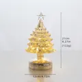 Golden glass Christmas tree lamp with mercury texture finish and internal LED lighting - Style A Christmas Tree 21cm (122g)