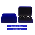 Royal blue velvet pendant jewelry box with soft interior for necklaces and rings - Outer Blue Inner Black (Ring Box)