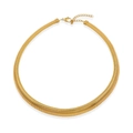 Vintage golden elastic steel snake chain choker necklace with lobster clasp in gold finish - Snake Chain Choker/12mm Width / Gold