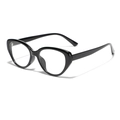 Gafas de sol ojo de gato para mujer en negro brillante con sutiles brillos metálicos - Negro Brillante