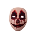 Gruselige rosa Clownsmaske mit realistischen Blutspritzern für Halloween Kostümpartys - Blutige Wundenmaske (HDB24206)