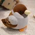 Cute round sparrow plush toy in brown and white tones with soft fabric texture - Sparrow Doll (15cm) / 15CM