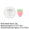 Pink strawberry silicone mold for chocolate and fondant cake decoration, size 5.2x1.2cm - 5# B907 / Gray