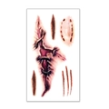 Halloween scary fake scar tattoo stickers with realistic bloody wound and stitch designs - 60*105mm / Suture and Scratch Special Effect Wounds Style(BW-29)