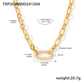 Dettaglio della collana in acciaio dorato con chiusura in zircone e misure - Collana di Zirconi Dorati (TXP202)