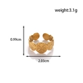 Anello regolabile dorato in acciaio inox con trama a raggiera, larghezza 1cm, 3,1g - Anello Aperto Sole / Oro