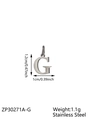 Silver stainless steel letter G pendant with size dimensions 1.2cm by 1.0cm - Letter-G / Steel
