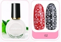 Weißer Nagellack für Stempel in 10ml Flasche mit floralen Designbeispielen - E049-2 Weiß