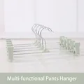 Set of 5 light green multifunctional pants hangers with adjustable non-slip sliding clips - Ax Clip Green