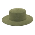 Stylish olive green flat-top straw hat for summer beach and outdoor sun protection - M (56-58cm) / Army Green