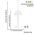 Décoration de Noël clé en acrylique transparent avec détails de taille et ruban blanc - Pendentif Clé de Noël (1 pièce)
