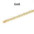2 Meter vergoldete Bronze O-Kettenglieder für DIY-Schmuck und Halskettenbau - Breite 3,2 mm (2 Meter/Beutel) / Gold