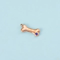 Rose gold bone pendant with blue zircon stone for DIY jewelry making and earrings - Rose Gold Color September