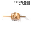 Forcina per capelli dorata testurizzata con perla da donna, lunghezza 12cm - Martellato Irregolare (JS0003) / Oro