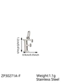 Polished stainless steel letter F pendant charm in silver finish for DIY jewelry - Letter-F / Steel