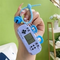 Mini console di gioco portatile lavanda portachiavi con cinturino in silicone blu - Blu