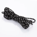 5mm schwarze geflochtene Nylonschnur mit weißen Reflexstreifen für DIY-Modeaccessoires - 5mm / Schwarz
