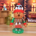 Christmas transparent candy jar with reindeer plush top and Merry Christmas lettering - Large Reindeer