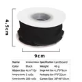 Linen pleated ribbon roll dimensions detail showing 4.5cm height and 9cm diameter size - 4cm Cardboard Roll / Black