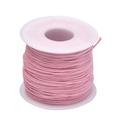 Pink 1.0mm waxed cotton cord on roll for DIY jewelry making and bracelet weaving - Light Pink
