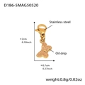 Pink enamel butterfly charm with golden stainless steel clasp for DIY bracelets - D186-5 Gold Butterfly Enamel Pendant (Light Pink) 2PCS