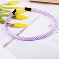 Cute purple checkered fabric headband for girls, stylish summer hair accessory - Purple Plaid