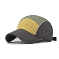 Cappello camper outdoor a tre colori giallo, grigio e oliva con strisce riflettenti grigie - Regolabile / Stile Giapponese Top Rotondo Verde