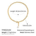 Détail du collier chaîne trombone dorée de 46 cm avec pendentif perle d'eau douce - Style Perle Baroque Doré (YYN023145)