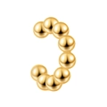 Minimalist gold beaded C-shaped ear cuff with high-polish metallic finish for non-pierced ears - Beaded Chain Style (7264)