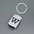 Polished stainless steel keychain featuring a minimalist hollow letter W pendant design - Polished Alphabet Letter W