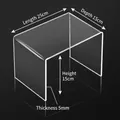 Clear acrylic U-shaped organizer rack with 5mm thickness and 25x15x15cm dimensions - 25x15x15cm (5mm)