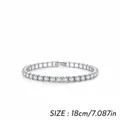 Sparkling S925 sterling silver tennis bracelet with cubic zirconia in 18cm length - 18cm / 4mm Style (RHB2080)