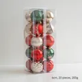 20pcs set of 6cm red and green Christmas ornaments with glitter and snowflake patterns - 6cm 20pcs Set