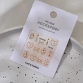 Nail art sticker set MJ-059 with golden hearts, pearl bows, and luxury rhinestone charms - MJ-059 Gold Stamping