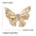 Broche papillon dorée élégante en émail avec des strass brillants pour femmes - Doré
