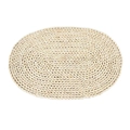 Oval handmade corn husk woven placemat with natural light beige braided texture - Oval 30*45cm
