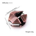 Casse-tête 3D en métal bronze de 58 mm de long avec des pièces de connexion argentées - Grenade