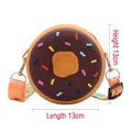 Chocolate and orange donut-shaped silicone crossbody bag for kids with Hello text - Brown Donut