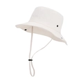 Quick-dry outdoor sun hat in cream white with adjustable windproof drawstring strap - Beige (9255)