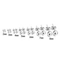 Boucles d'oreilles boules minimalistes en acier inoxydable 316L argent, tailles 2mm à 8mm - Argent (2-8mm)